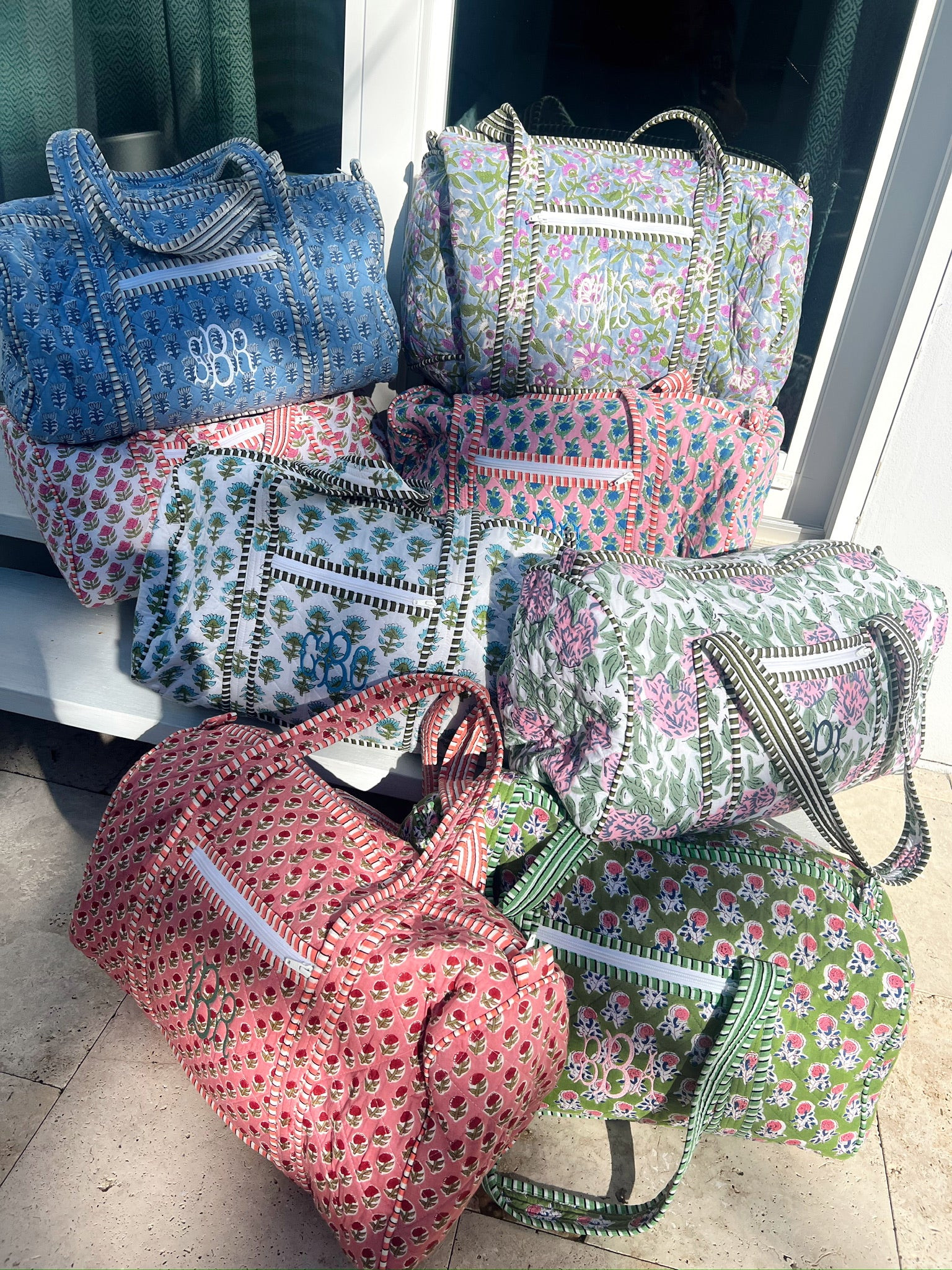 Quilted Block-Print Duffel Bag | KenzKustomz