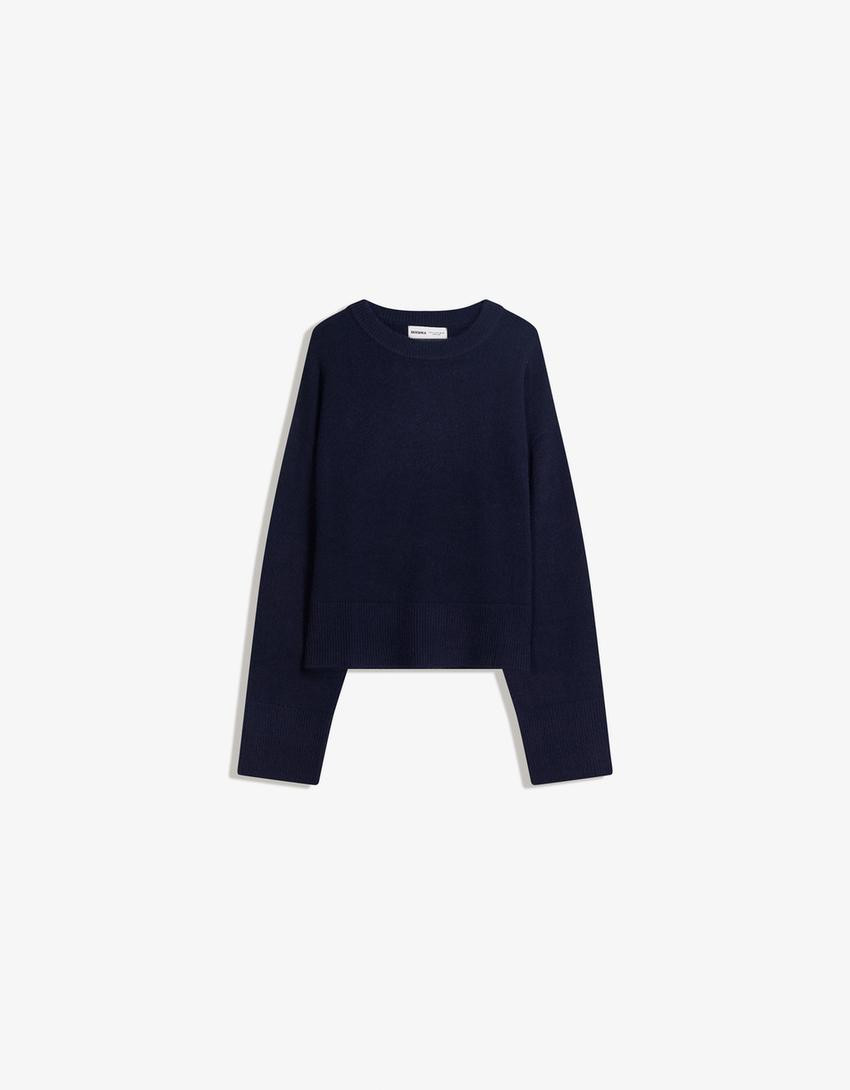 Oversize-Pullover mit Rippbund - Damen | Bershka DE