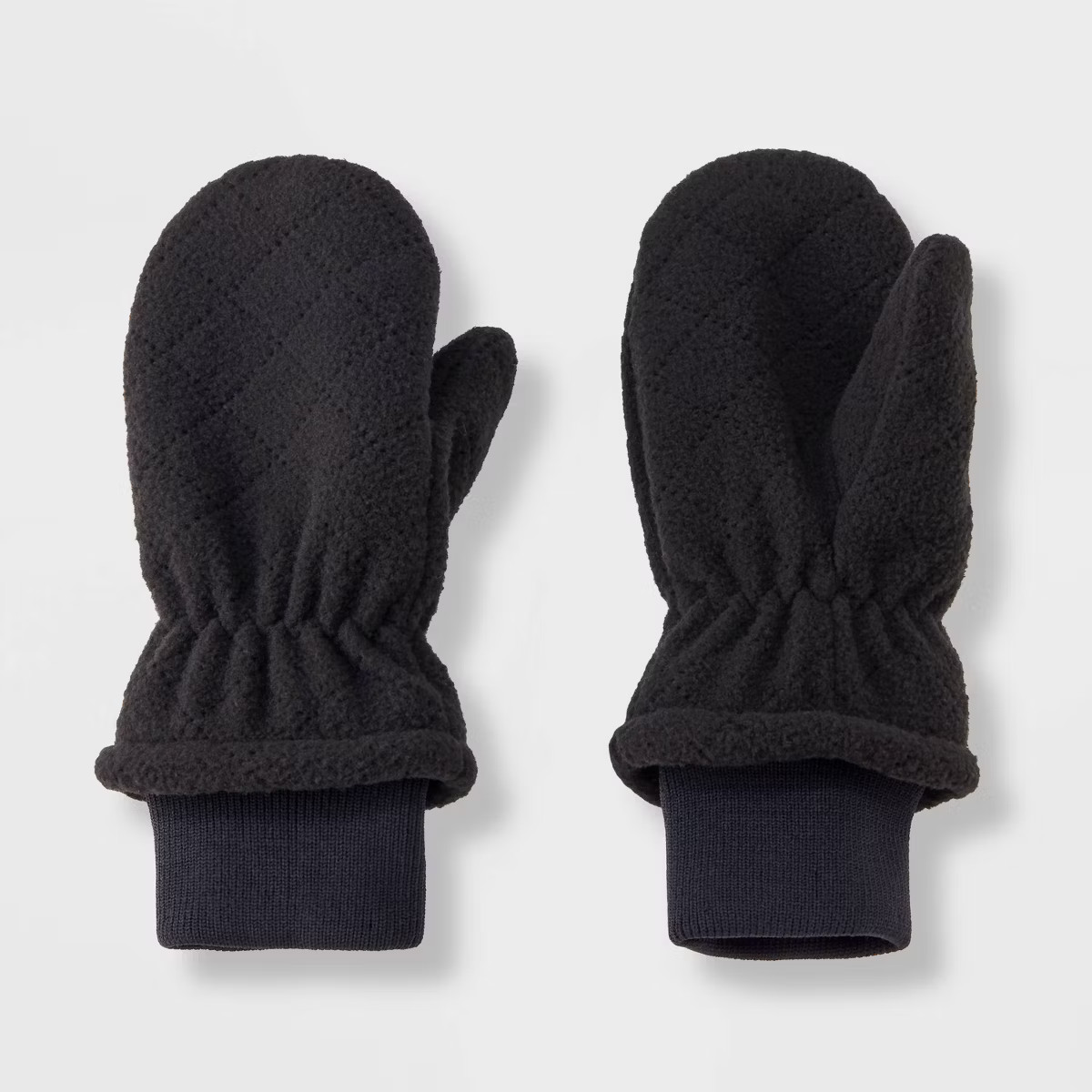 Toddler Quilted Fleece Mittens - Cat & Jack™ Black 2T-5T | Target