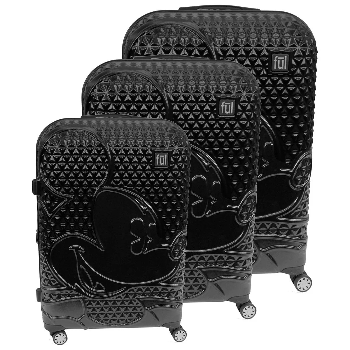 FUL Disney Textured Mickey Mouse Hardside 3-Piece Spinner Luggage Set | Kohl's