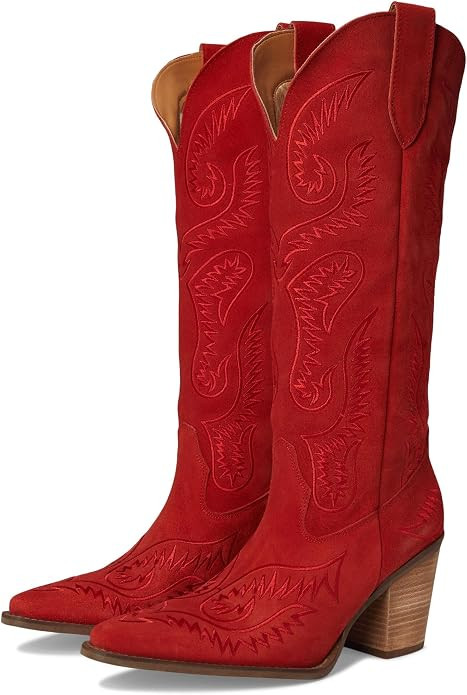 Dingo Womens Evita Embroidered Snip Toe Dress Boots Over the Knee Mid Heel 2-3" | Amazon (US)