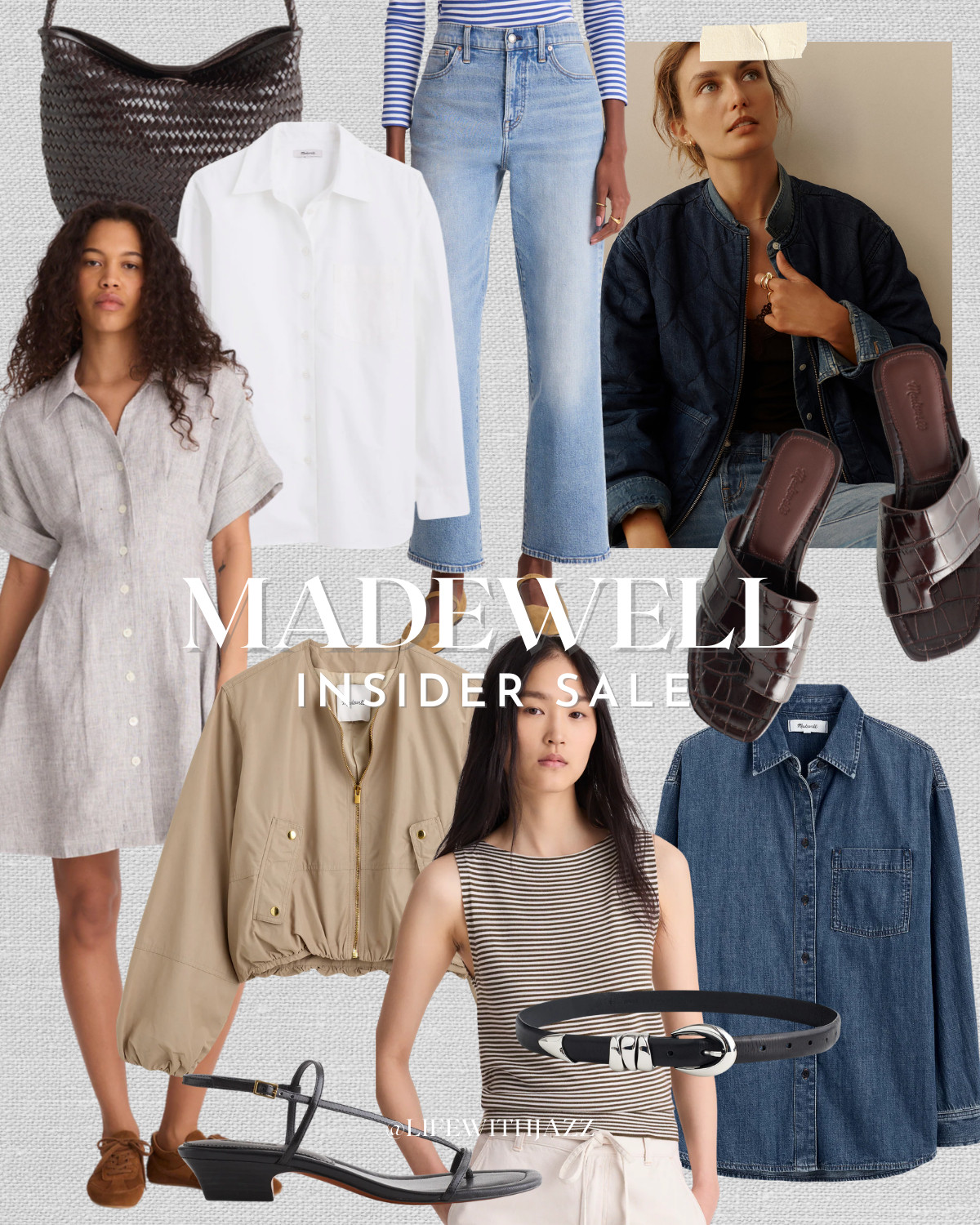 25% off sitewide at madewell for their insider sale (it's free to sign up) -- sale ends 3/17 

spring styles / wide leg crop jeans / woven purse / spring dresses / lightweight jackets / denim shirt / strappy sandals  

 

#LTKSpringSale #LTKSaleAlert