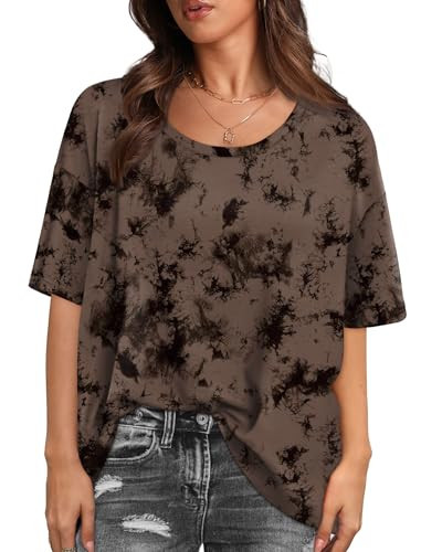 Womens Oversized Tops Tie Dye Shirts Oversized T Shirts Trendy Tops Tie-Dye XL | Amazon (US)