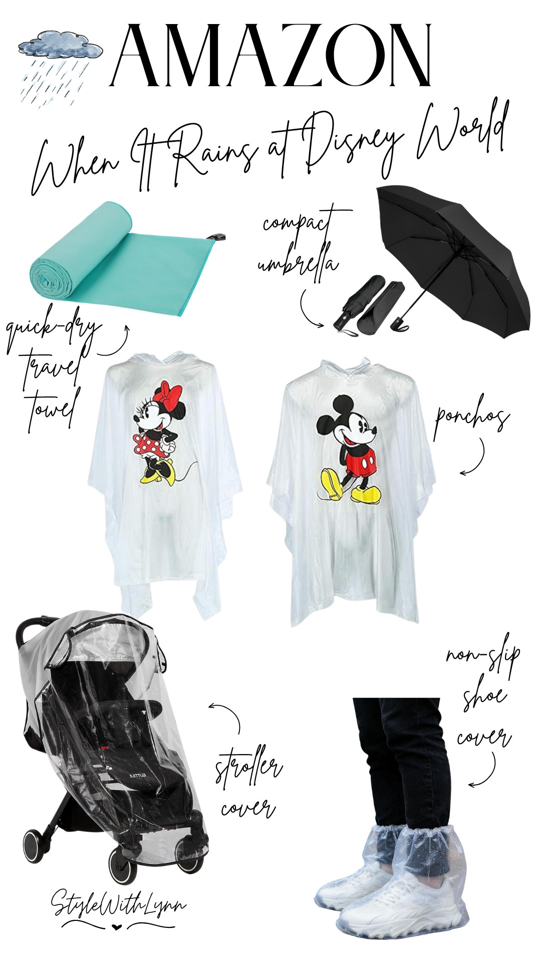 POV: the Florida rain hit right before your Lightning Lane. 🤍☔️ These Disney World rainy day essentials are a PARK BAG MUST for summer trips! From Disney ponchos to compact umbrellas and quick-dry travel towels, these Amazon finds will keep you dry, comfy, and ready for rope drop to fireworks. ✨🏰


☔️ Magic Kingdom rainy day tips
☔️ Hollywood Studios park essentials
☔️ EPCOT travel must haves
☔️ Animal Kingdom rainy season prep
☔️ Disney vacation packing list

Shop all of these necessities now! 

 #DisneyWorld #DisneyWorldEssentials #DisneyAmazonFinds #DisneyPackingList #DisneyRainyDay #MagicKingdom #DisneyOutfitInspo #DisneyMom #AmazonFinds #DisneyTravelTips #HollywoodStudios #EPCOT #AnimalKingdom #LTKootd #LTKmomlife #LTKTravel