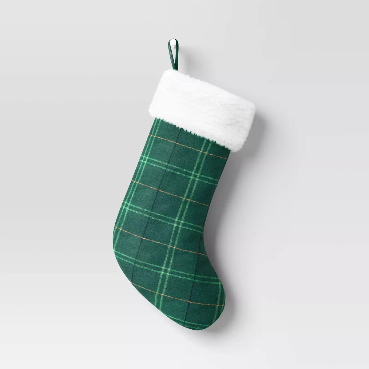 20" Woven Plaid Christmas Stocking with Faux Shearling Cuff - Wondershop™ | Target