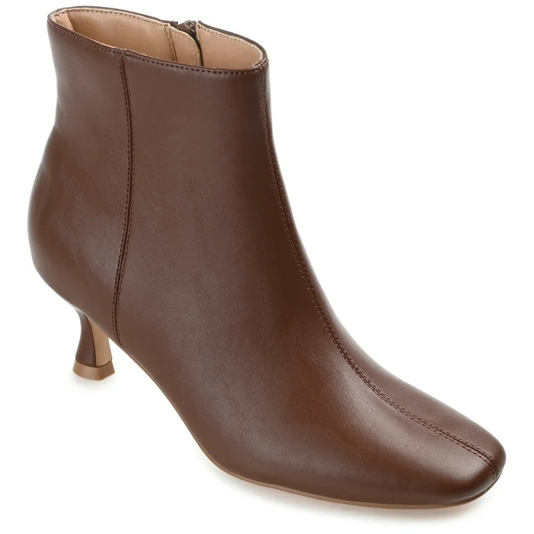Journee Collection Womens Kelssa Square Toe Kitten Heel Ankle Booties | Walmart (US)