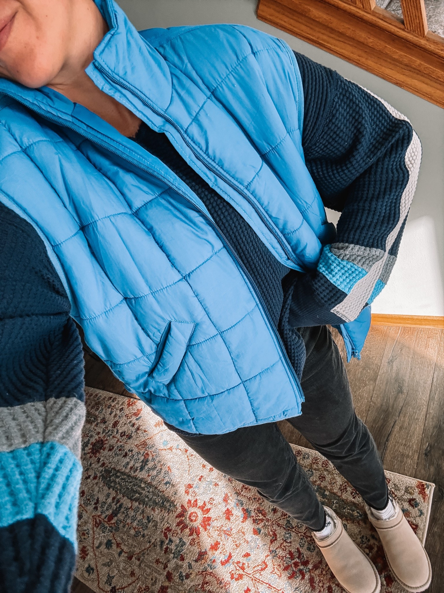 Compliments on this vest every time I wear it. A staple quilted vest & I love the blue 💫 medium in vest & aerie waffle long sleeve.

Winter outfit 
Winter outfits 
Mom outfit 

#LTKgrwm #LTKootd #LTKFindsUnder50