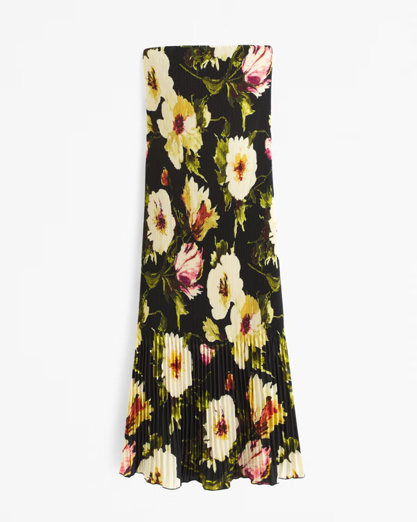 The A&F Giselle Pleat Release Midi Dress | Abercrombie & Fitch (US)