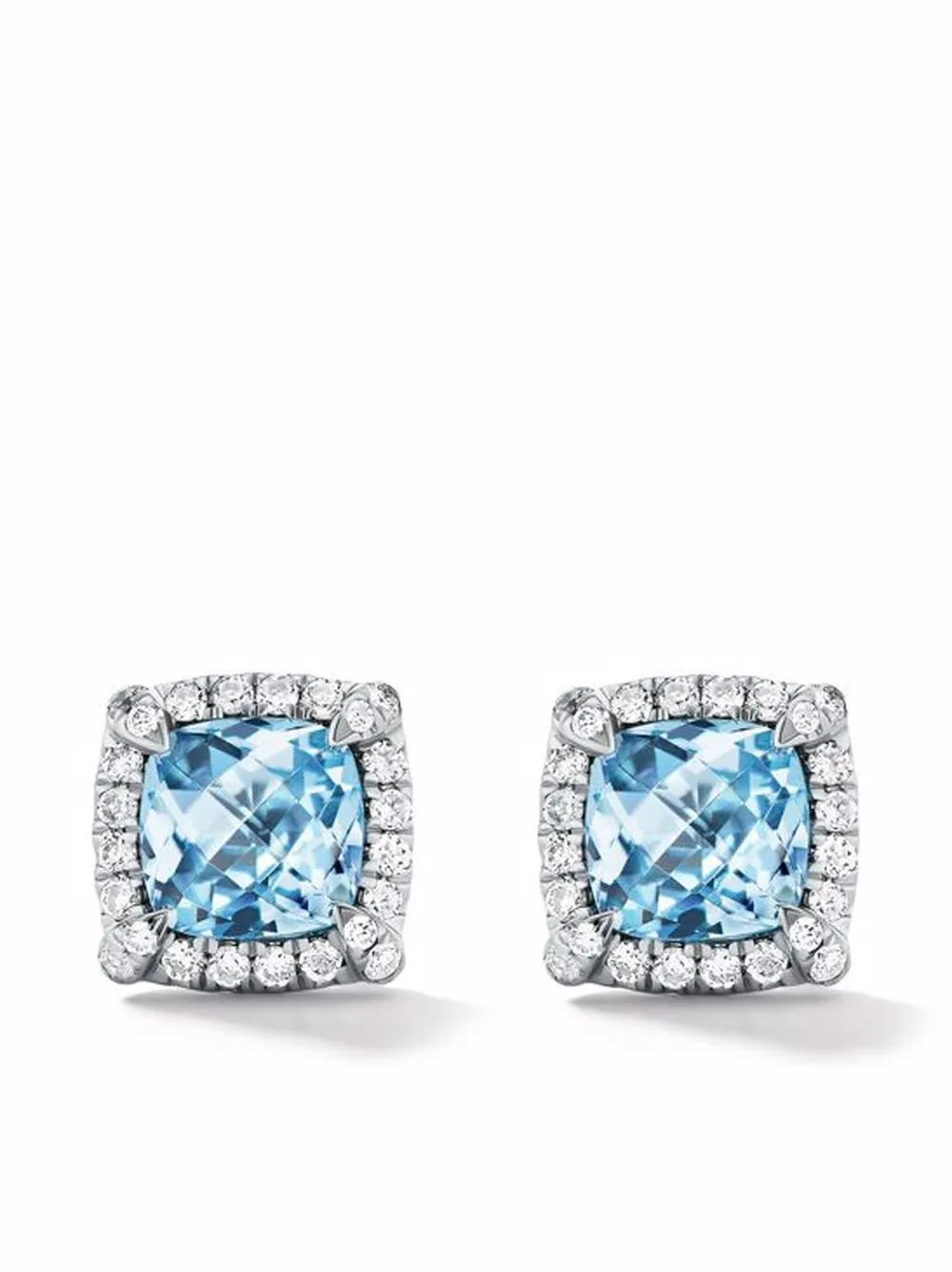 sterling silver Châtelaine blue topaz and diamond stud earrings | Farfetch Global
