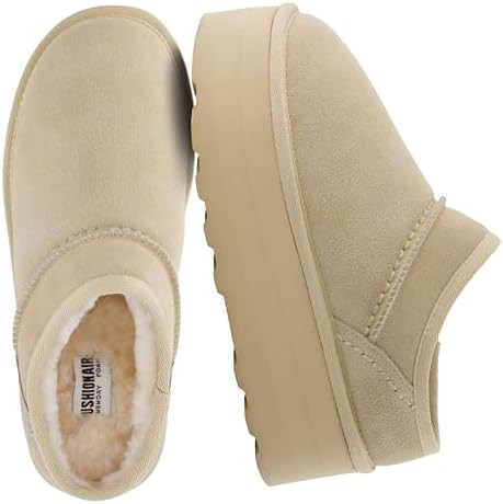 CUSHIONAIRE Huggy-2 Platform Slippers for Women, Cozy Genuine Suede Slip-On Ankle Boots for Indoo... | Amazon (US)