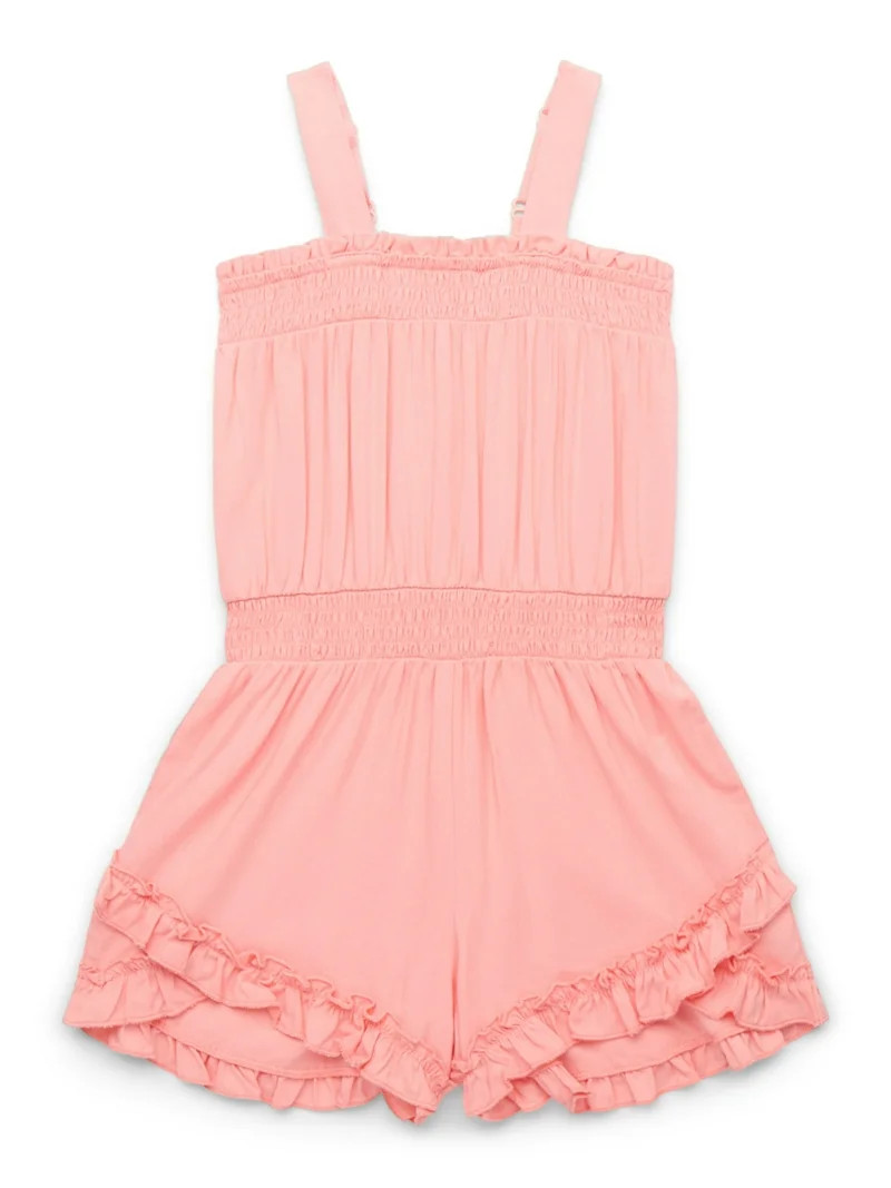 Jessica Simpson Girls Swimsuit Cover-Up Romper with Ruffles, Sizes XS-XL | Walmart (US)