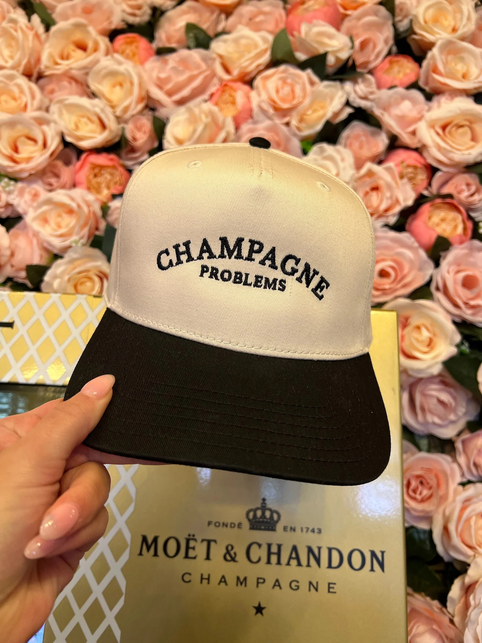Champagne Problems Vintage Hat | KenzKustomz