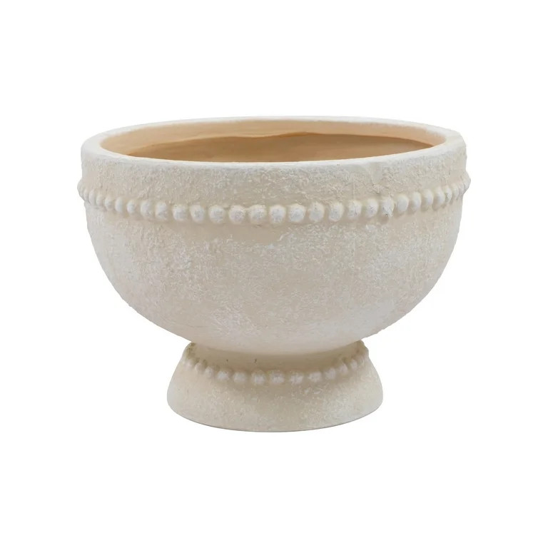 My Texas House 8" Cream Ceramic Dot Bowl Planter for Indoor or Outdoor Use | Walmart (US)