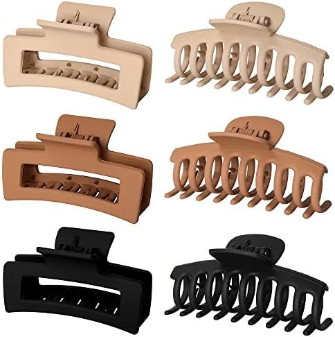 Vsiopy 6 Pack 4.3 Inch Large Claw Clips for Women Big Hair Clips for Thick Hair, Large Jaw Clips ... | Amazon (US)
