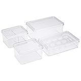 Amazon Basics Plastic Kitchen Storage Bins - Set of 4 | Amazon (US)