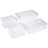 Amazon Basics Plastic Kitchen Storage Bins - Set of 4 | Amazon (US)