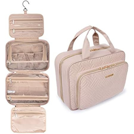 NISHEL Large Hanging Travel Toiletry Bag Makeup Organizer, Cosmetics Case with Hanging Hook for Full | Amazon (US)