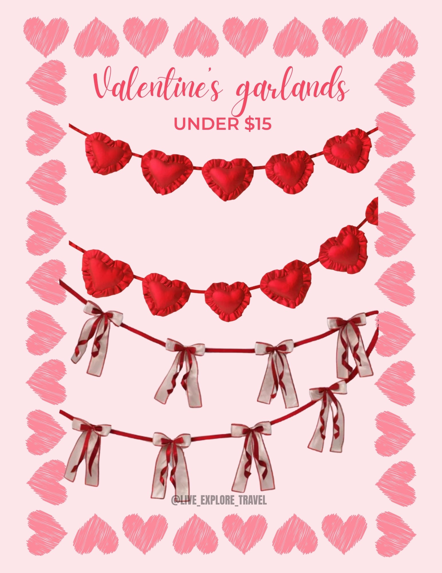 Cute Valentine’s Day Garland Decor for only $15 

Valentines decor, Valentine’s Day, affordable decor, holiday decor 

#LTKSaleAlert #LTKHome