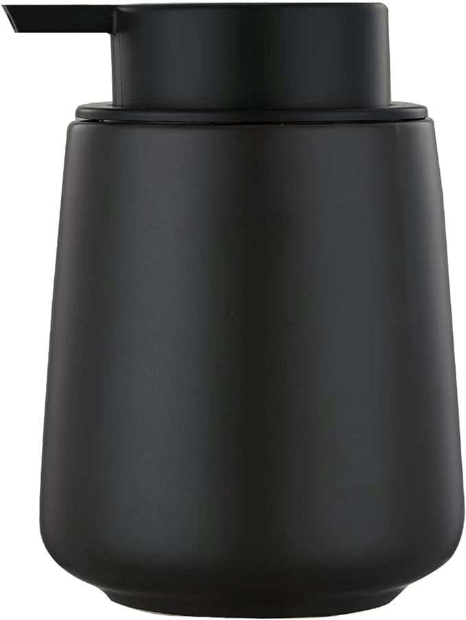 12Oz Black Soap Dispenser - Ceramic Lotion Hand Soap Dispenser with Easy-to-Press Pump, Refillabl... | Amazon (US)