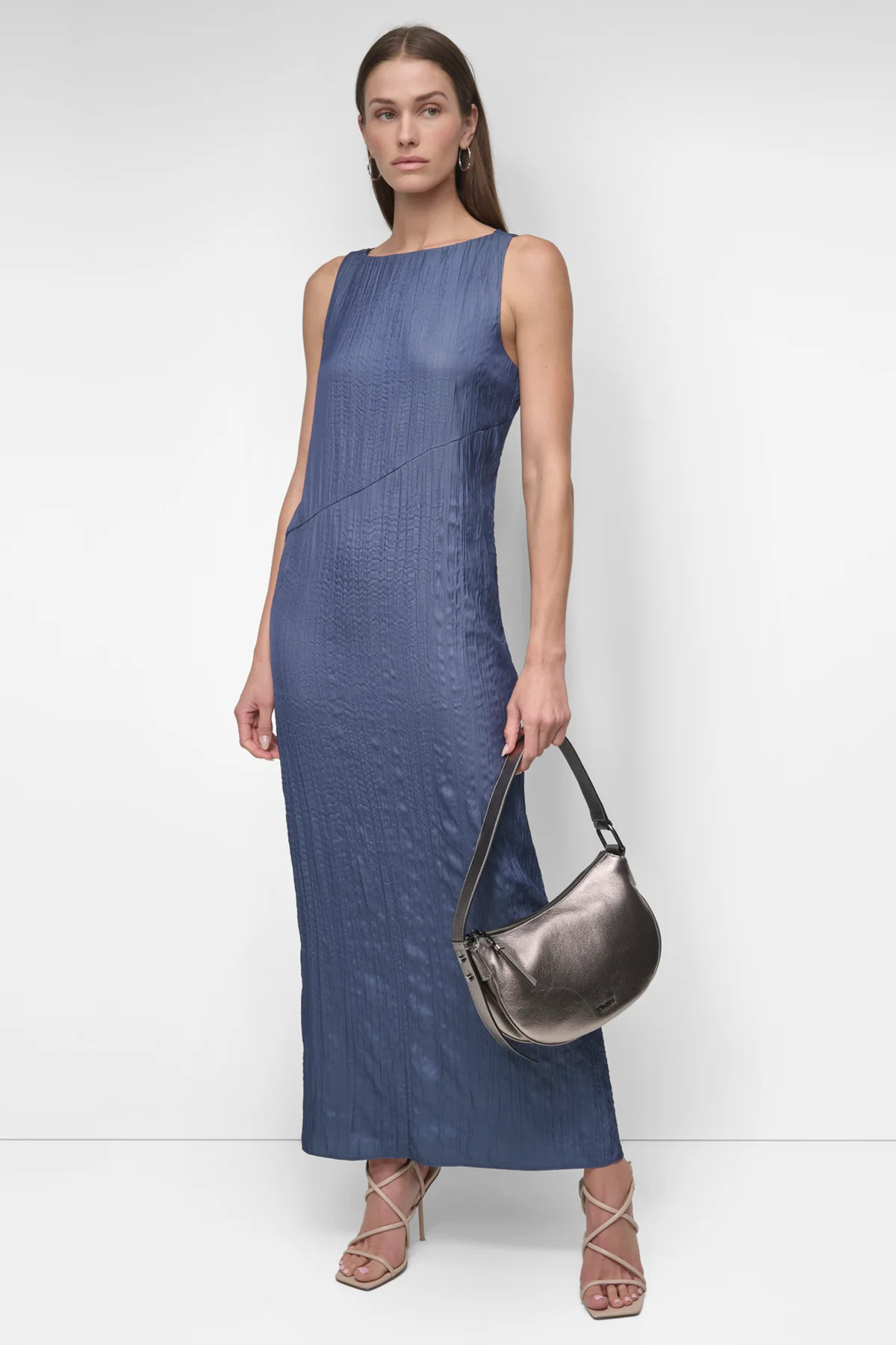 SLEEVELESS BROOMSTICK TWILL MIDI | DKNY