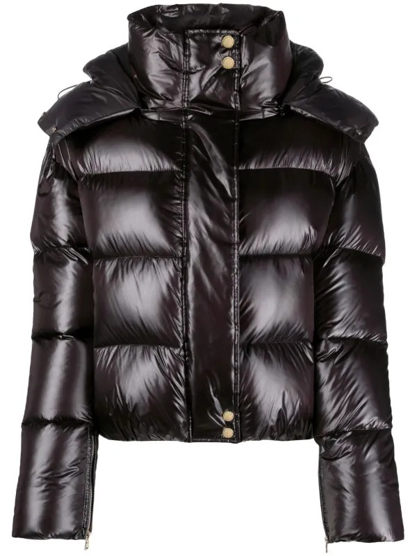 Patrizia Pepe Hooded Puffer Jacket | Black | FARFETCH | Farfetch Global