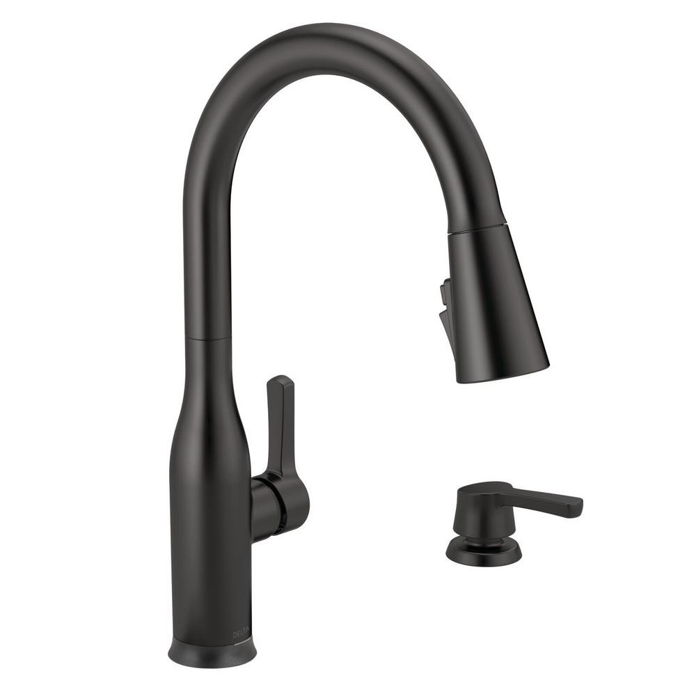 Delta Marca Single-Handle Touch Pull-Down Sprayer Kitchen Faucet with ShieldSpray Technology in Matt | The Home Depot
