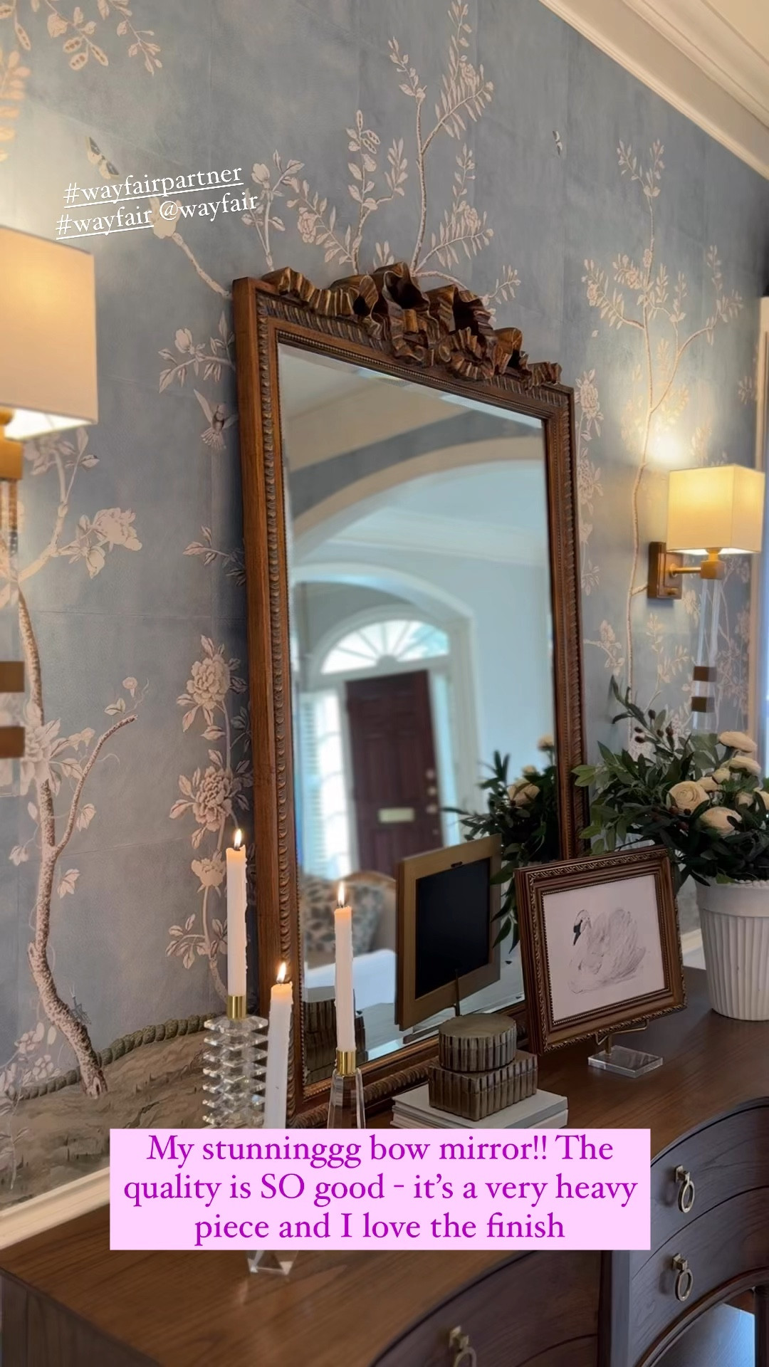 So excited about my new vintage inspired bow mirror! Amazing quality! #wayfairpartner @wayfair #wayfair 

#LTKPetite #LTKStyleTip #LTKHome