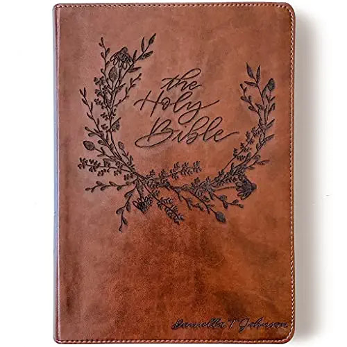 Hand Lettered and Laser Engraved ESV Wide Margin Red Letter Bible, Personalized Gift, Custom Name... | Amazon (US)