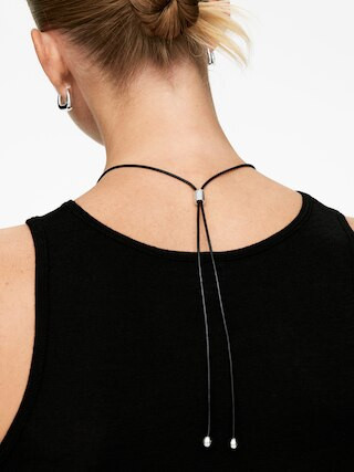 Leather Cord Pendant Necklace – Silver/Black – ARKET EU | Arket EU