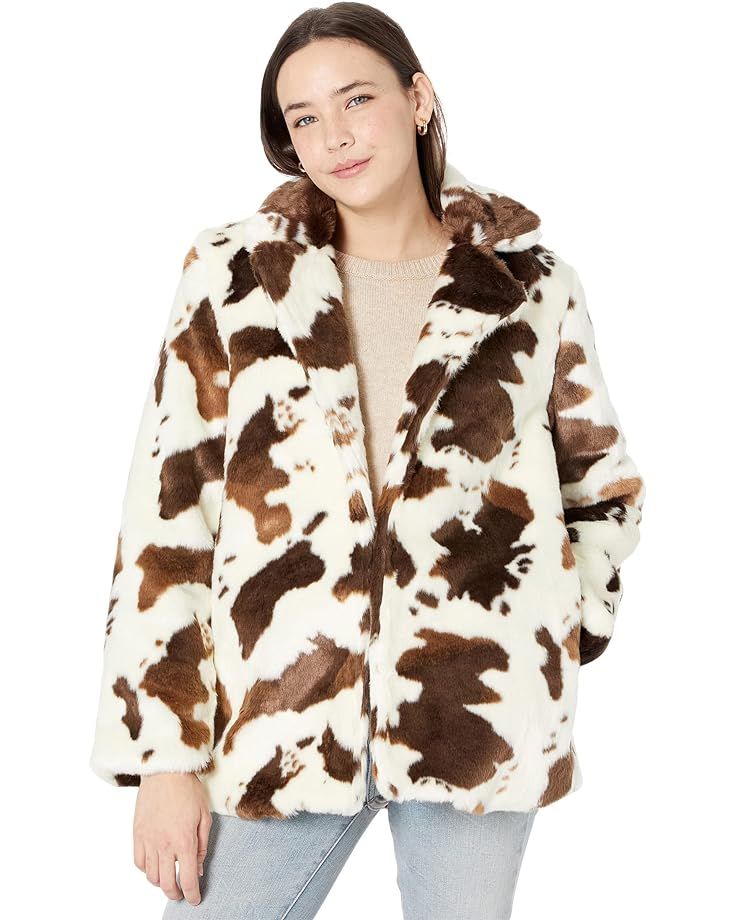 Blank NYC Faux Cow Print Fur Coat | Zappos