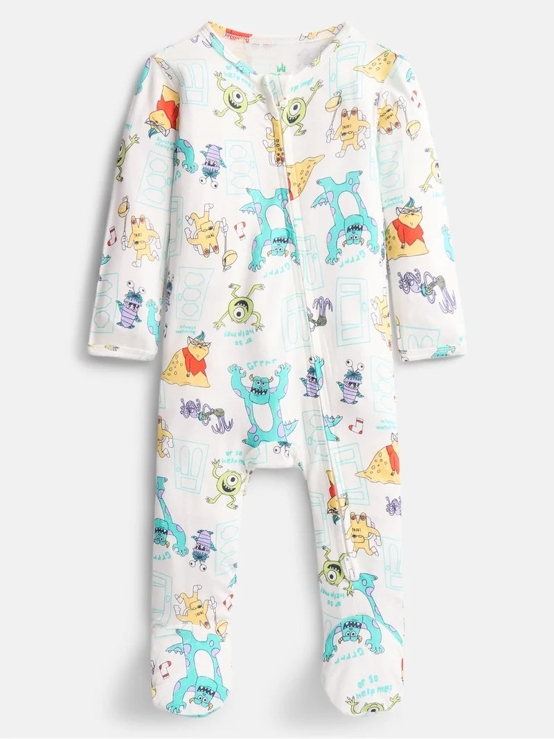 Disney Pixar Monsters Inc Baby Boys Sleep & Play Footed Pajamas, One Piece, Sizes NB-6/9M | Walmart (US)