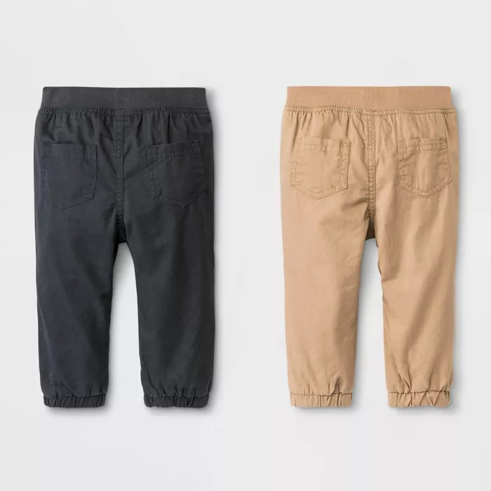 Baby Boys' Woven Chino Pull-On Pants - Cat & Jack™ Brown/Black | Target