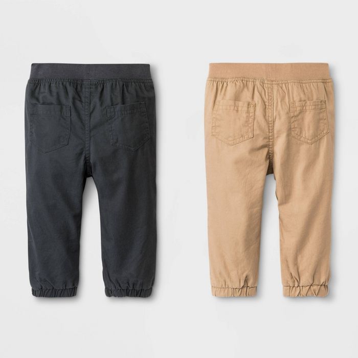 Baby Boys' Woven Chino Pull-On Pants - Cat & Jack™ Brown/Black | Target