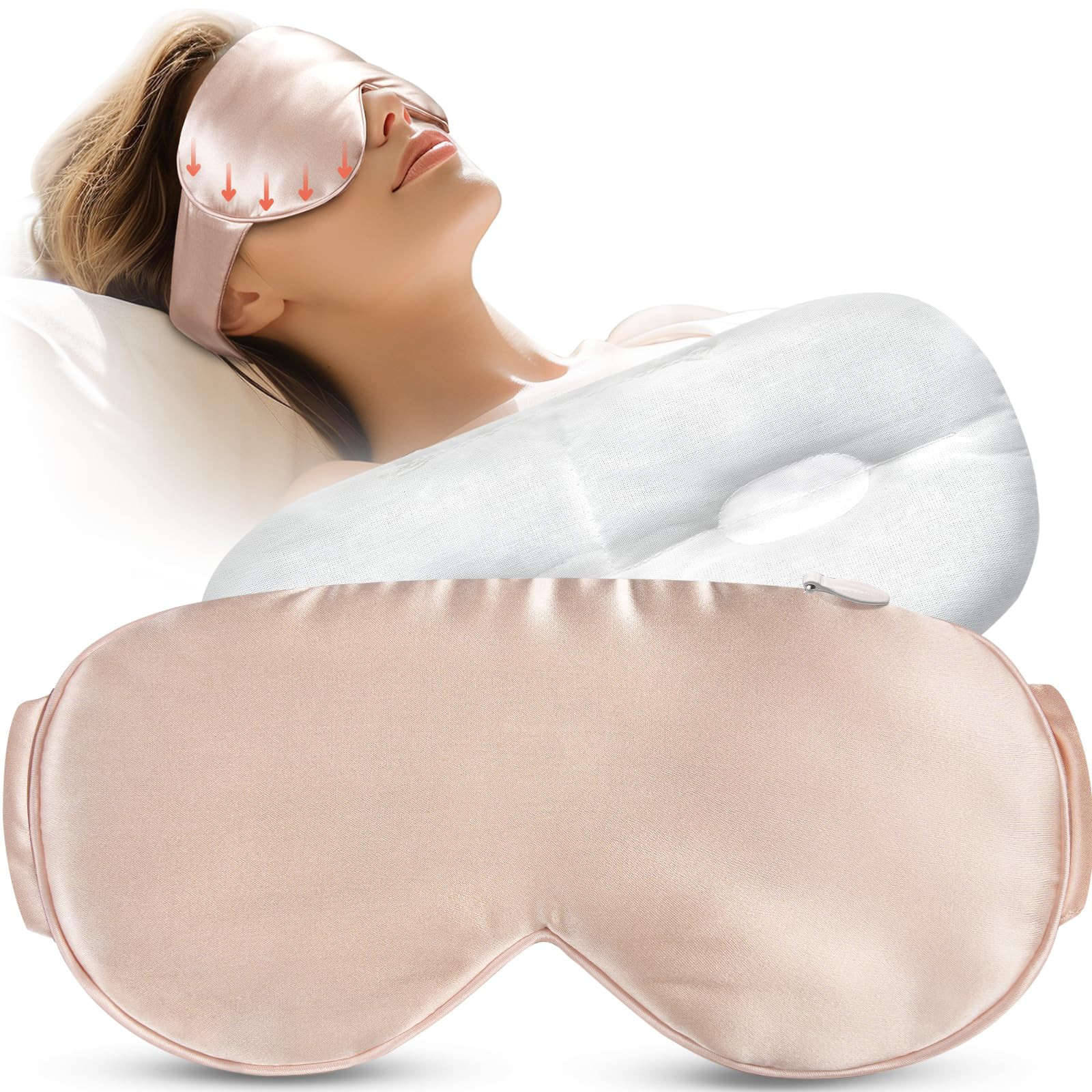 LitBear Weighted Silk Sleep Mask 4.9 oz (140g), Mulberry Silk Sleeping Mask with Detachable Inser... | Amazon (US)