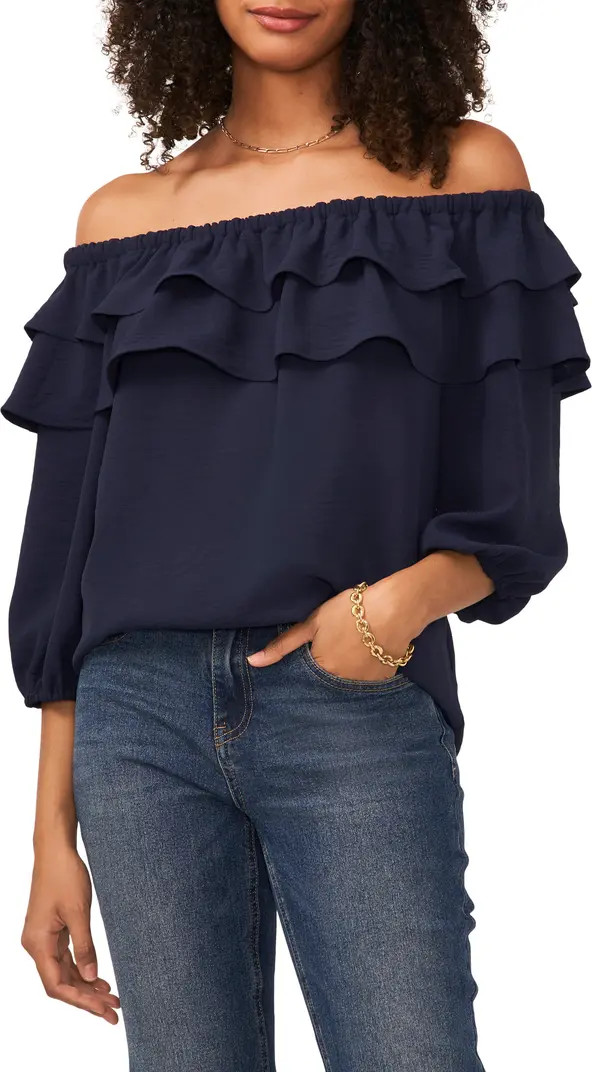 Off-the-Shoulder Double Ruffle Top | Nordstrom