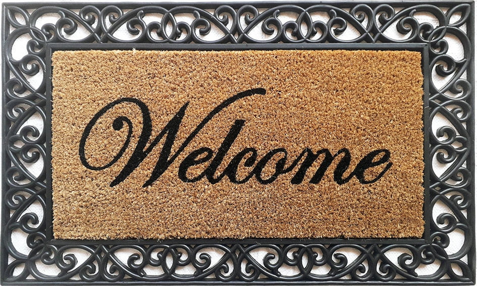 Mainstays Indoor and Outdoor Rubber and Coir Welcome Doormat, 18" x 30" - 1 Piece | Walmart (US)