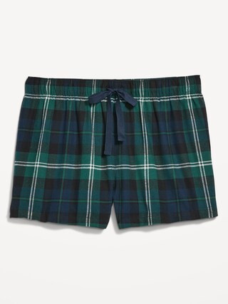 Plaid Flannel Pajama Boxer Shorts for Women | Old Navy (US)