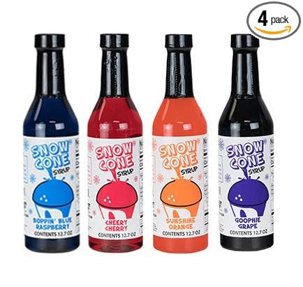 12.7oz Snow Cone Syrups (4 Pack) | Amazon (US)