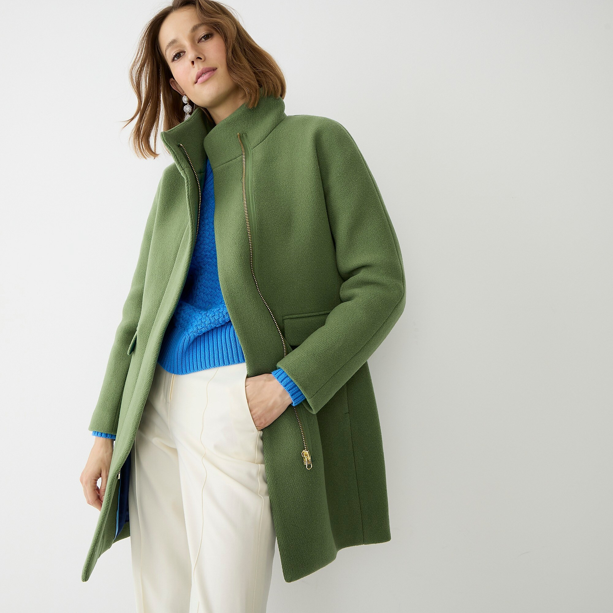 New cocoon coat in Italian stadium-cloth wool | J. Crew US