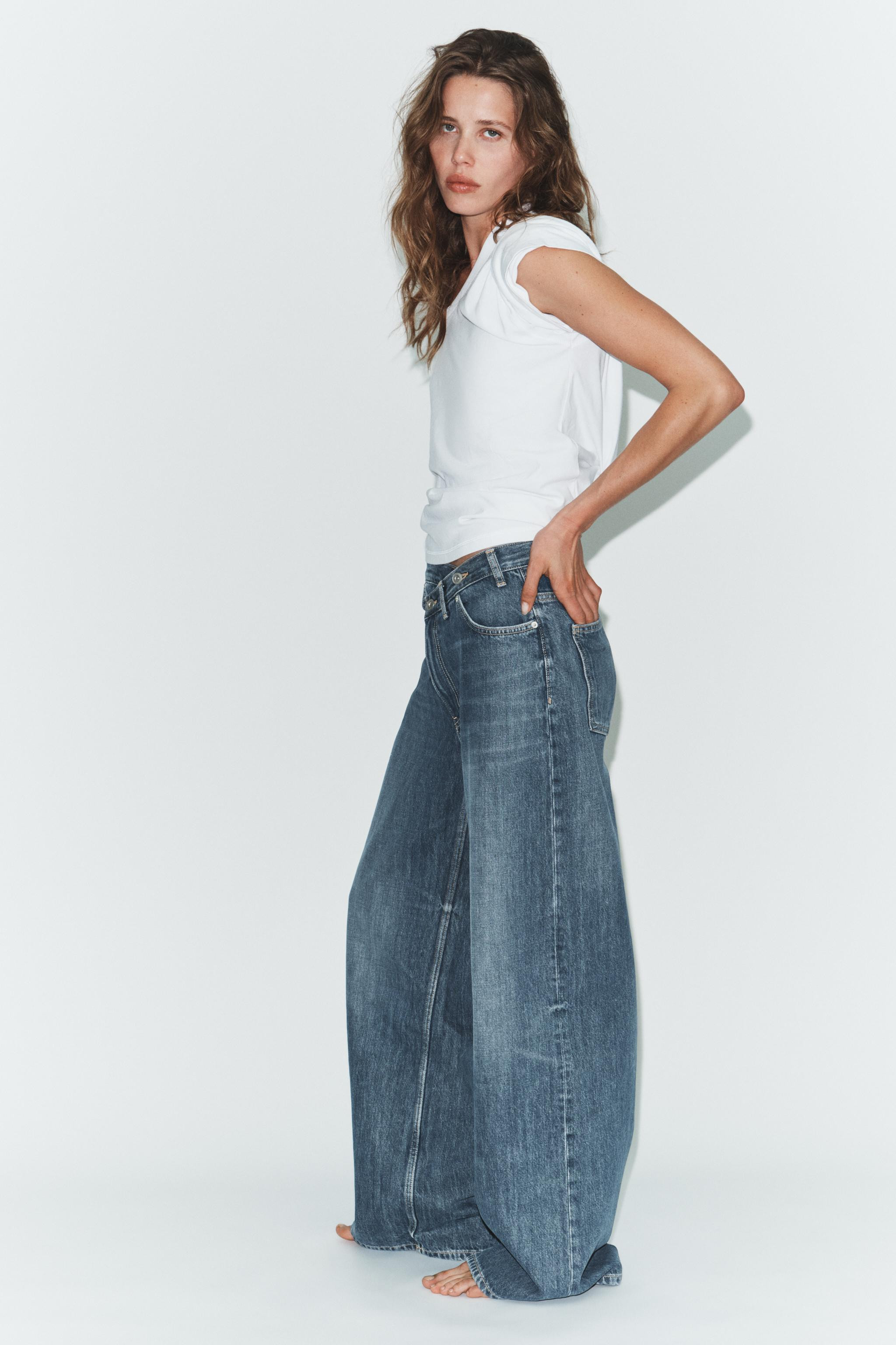 JEANS TRF WIDE LEG TAILLE CROISÉE TAILLE HAUTE | Zara US