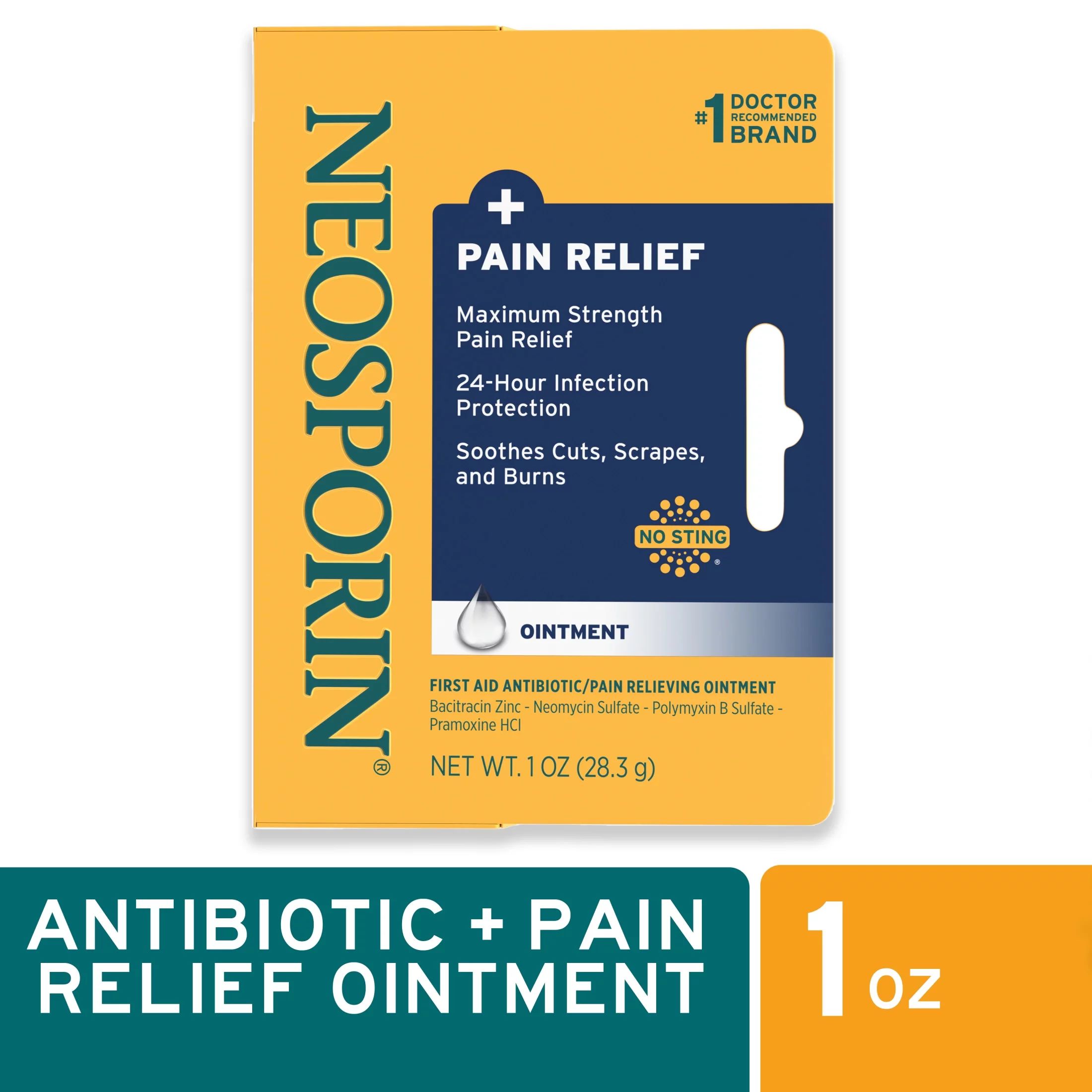 Neosporin + Pain Relief Dual Action Topical Antibiotic Ointment, 1 oz | Walmart (US)
