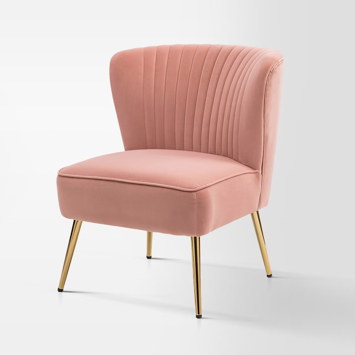 Quentin Velvet Accent Side Chair with Golden Metal Base | Karat Home - Pink | Target