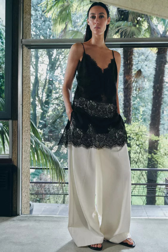 ZW COLLECTION LONG LACE TOP | Zara US