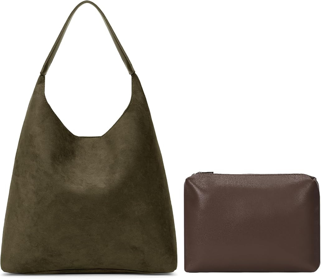 AJUBENCE Suede Hobo Bags For Women Large Trendy Shoulder Bag Soft Tote Purse Work Handbag Travel ... | Amazon (CA)