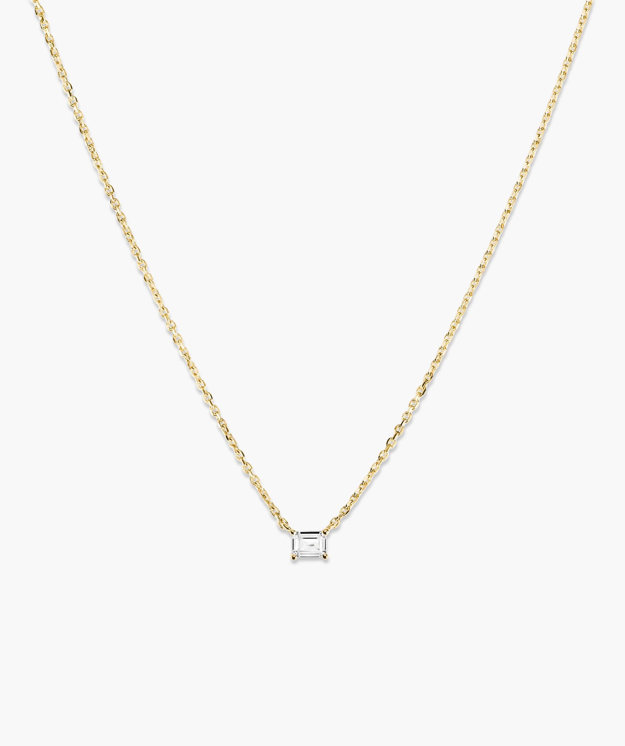 Lab Grown Sapphire Baguette Necklace | Mejuri Fine Crew