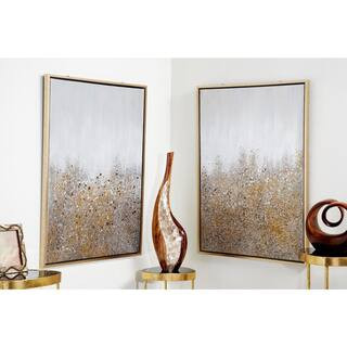 CosmoLiving by Cosmopolitan 2- Panel Geode Glitter Flakes Framed Wall Art with Gold Frame 40 in. ... | The Home Depot
