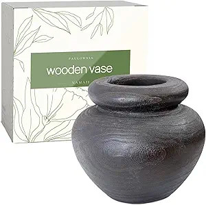 NAMAII Black Wooden Vase for Decor, Large Boho/Rustic/Farmhouse Decor Flower Vase for Home Counte... | Amazon (US)
