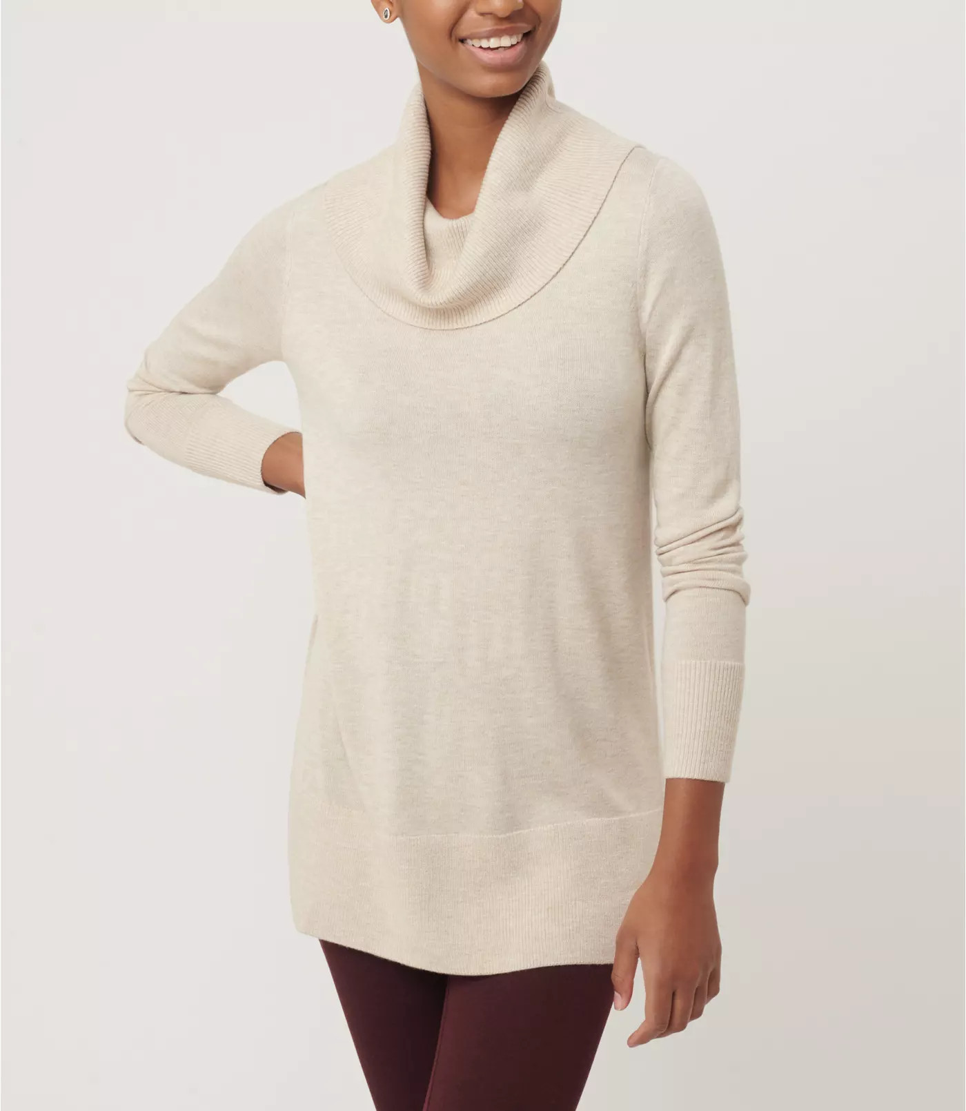 Cowl Neck Tunic Sweater | LOFT