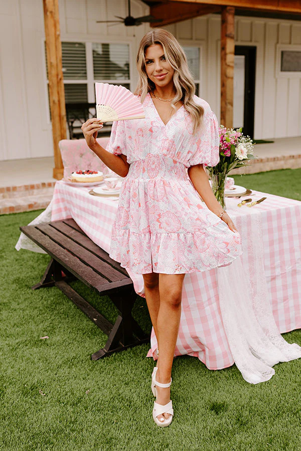 Seashore Symphony Smocked Mini Dress | Impressions Online Boutique