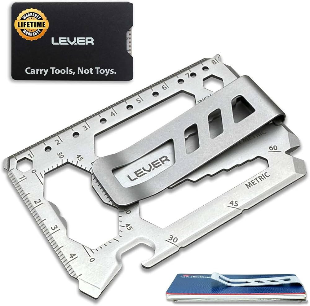 Toolcard Pro with Money Clip - 40 in 1 Credit Card Multitool Card - Sleek Minimalist Stainless St... | Amazon (US)